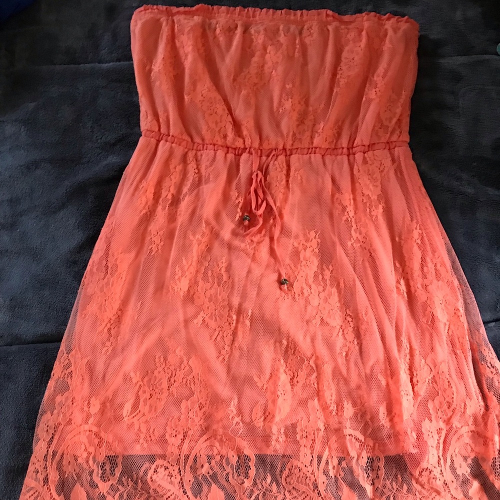 Peach Aeropostale strapless summer casual dress